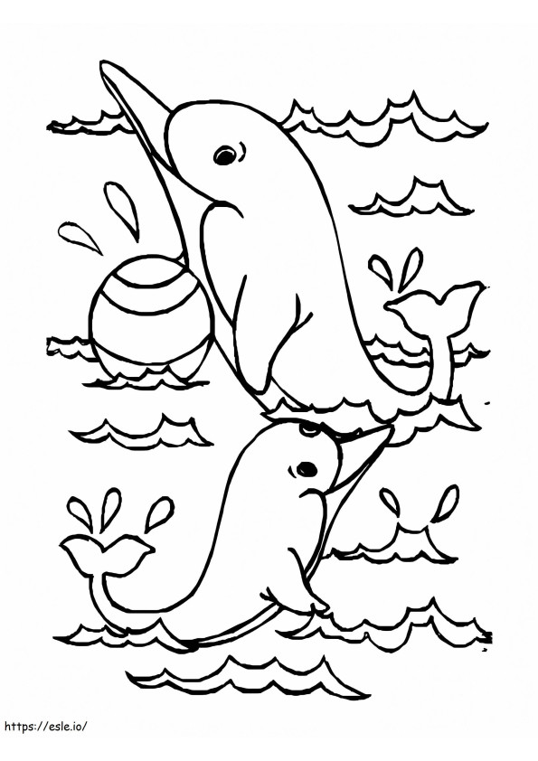 Dolphins coloring page