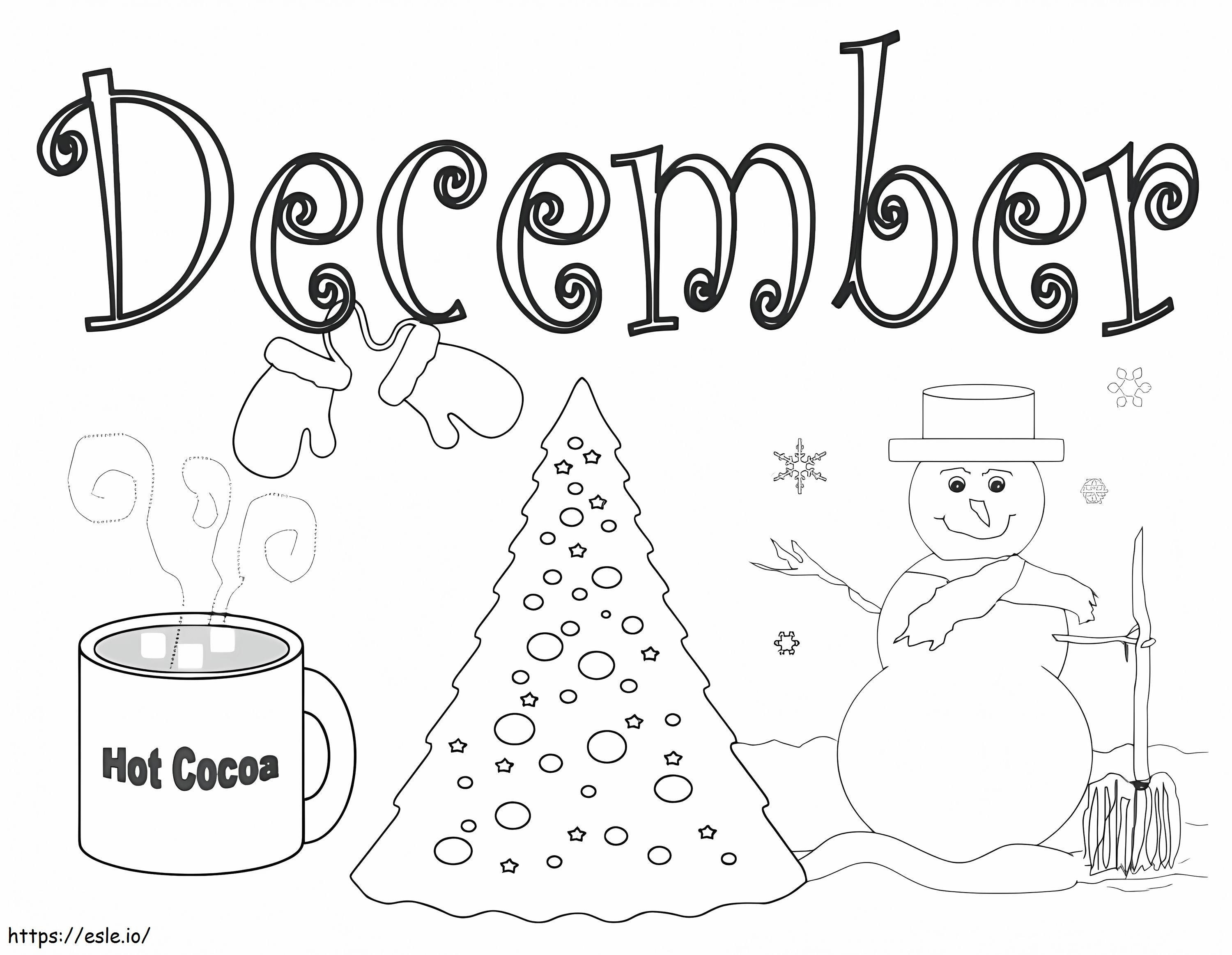 December Month coloring page