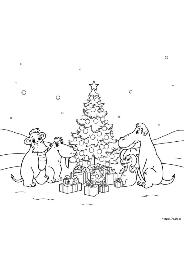 Era Do Gelo: Natal Desenhos Para Colorir
