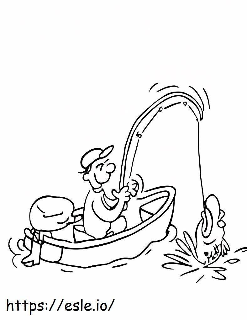 Boat Fishing coloring page