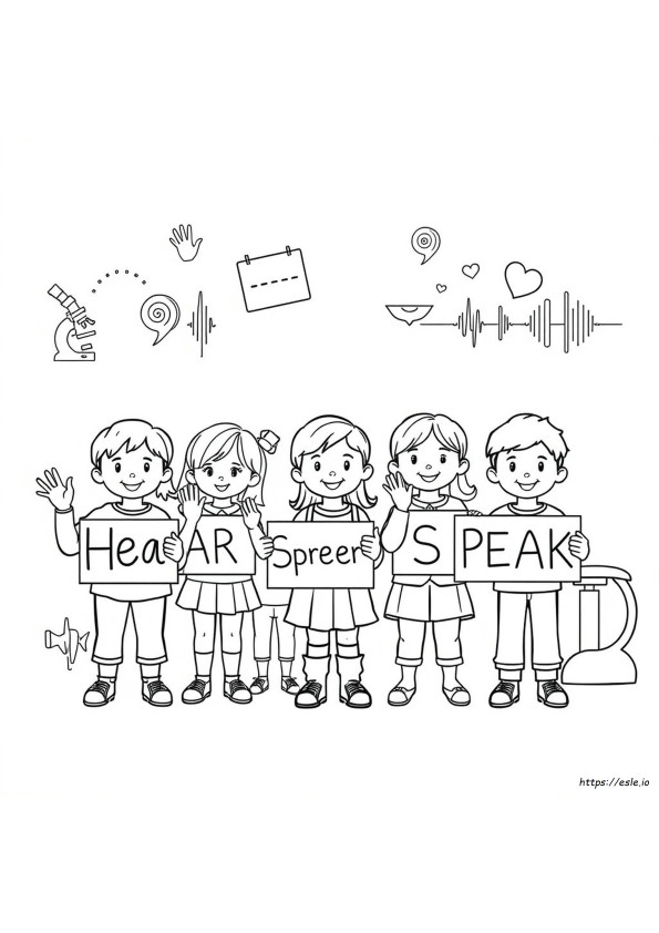 Better Speech And Hearing Month Coloring Pages