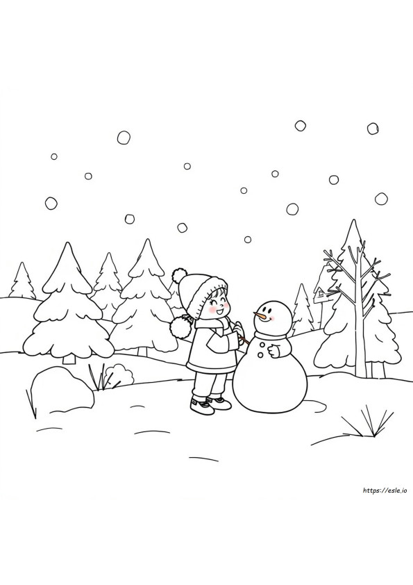 Dia Nevado Para Colorir