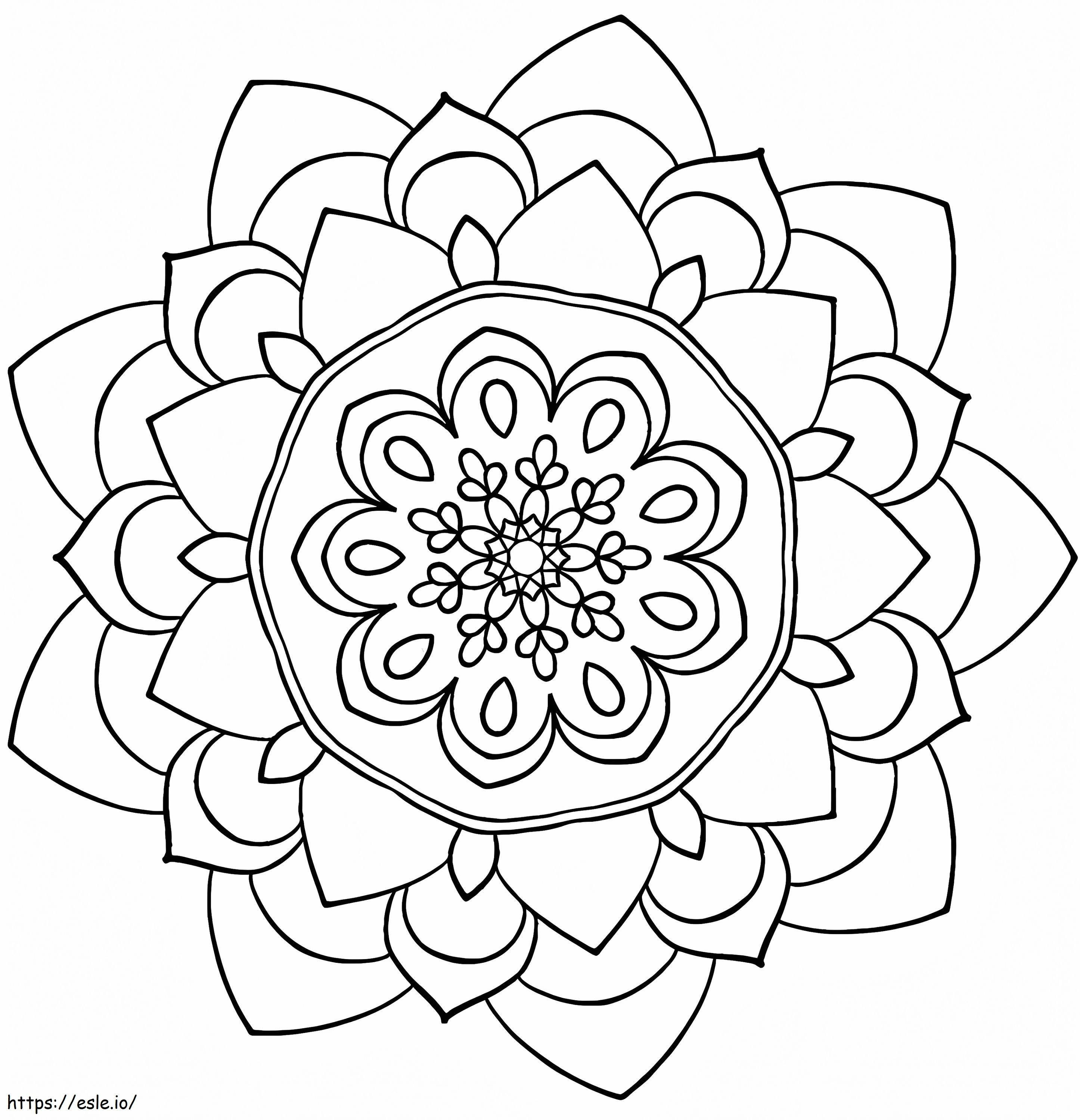 Mandala de flores 17 para colorear