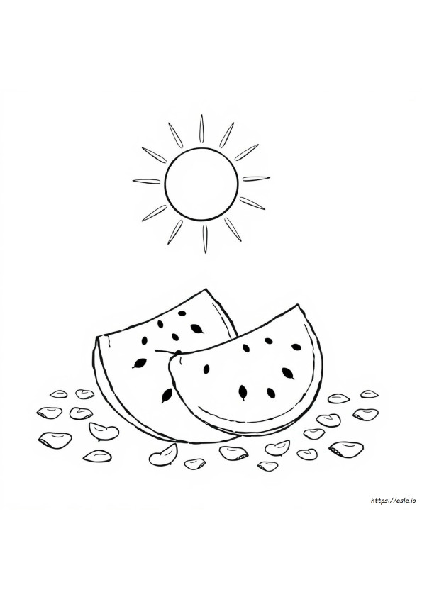 Pagina Da Colorare Stampabile Con Sole E Melone