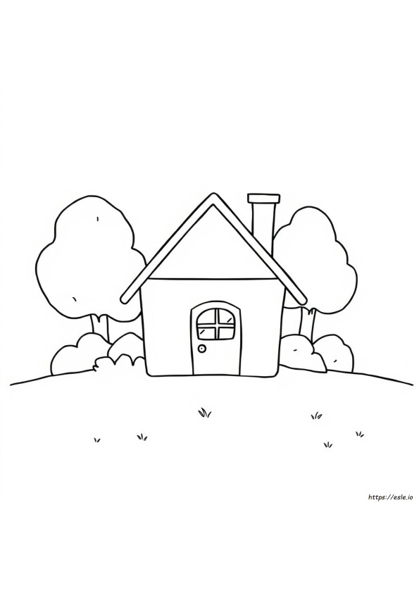 Simple House Coloring Pages