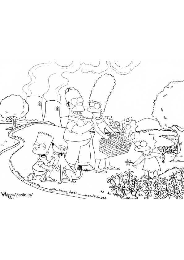 Piknik Znajomy Simpson kolorowanka