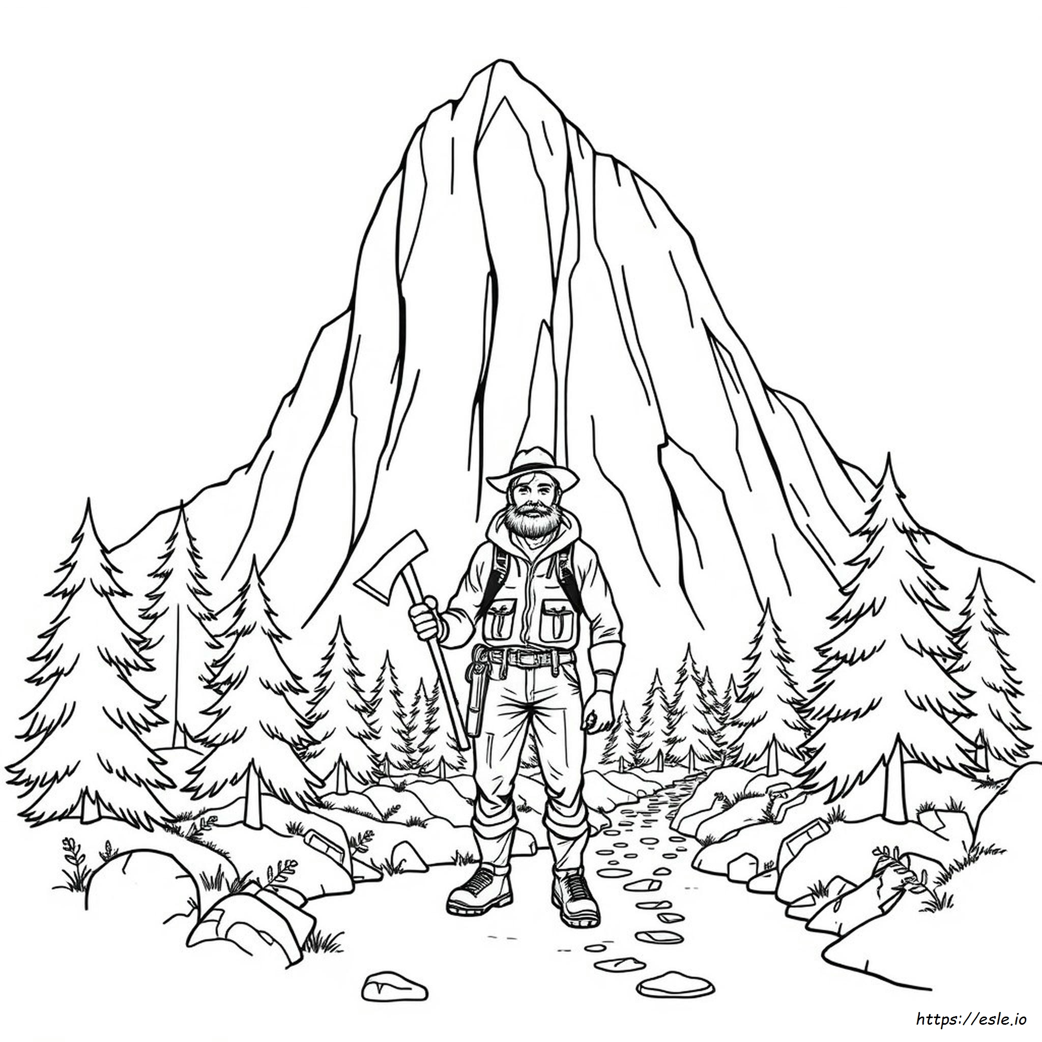 Hombre De La Montaña Para Colorear