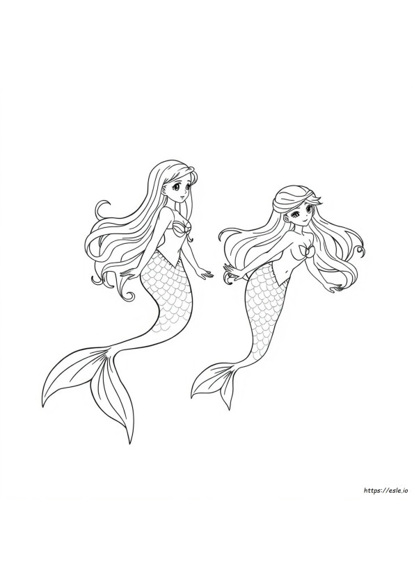 Dibujos De Sirenas De Anime Para Colorear