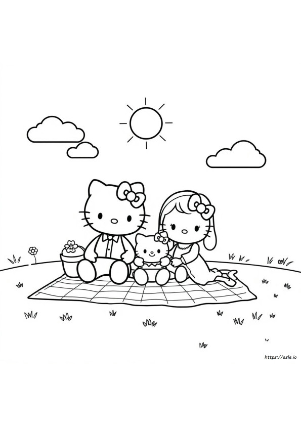Hello Kitty Family Coloring