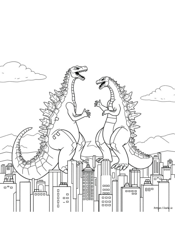 Godzilla Vs King Ghidorah Színező