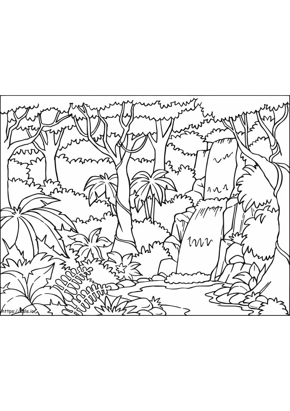 Jungle Landscape coloring page
