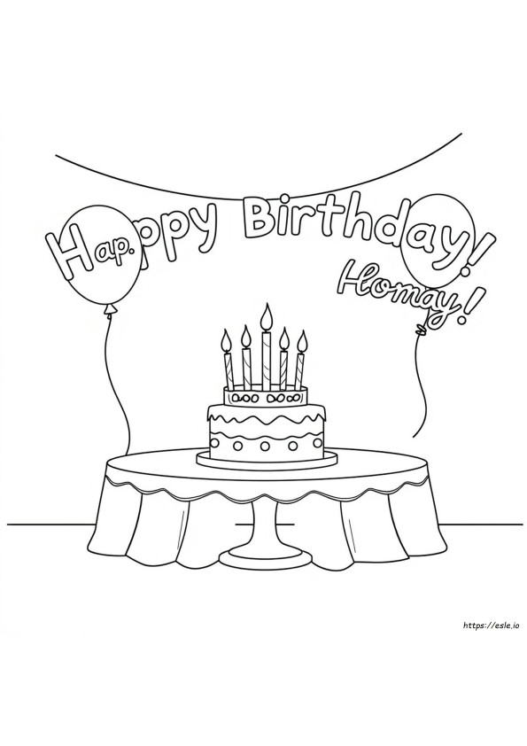 Happy Birthday Coloring Book Page