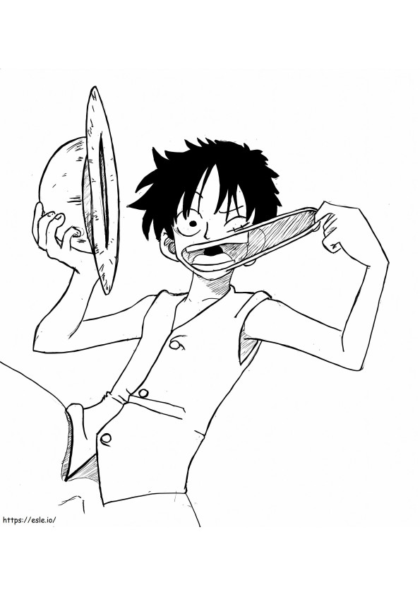 Stupid Luffy coloring page