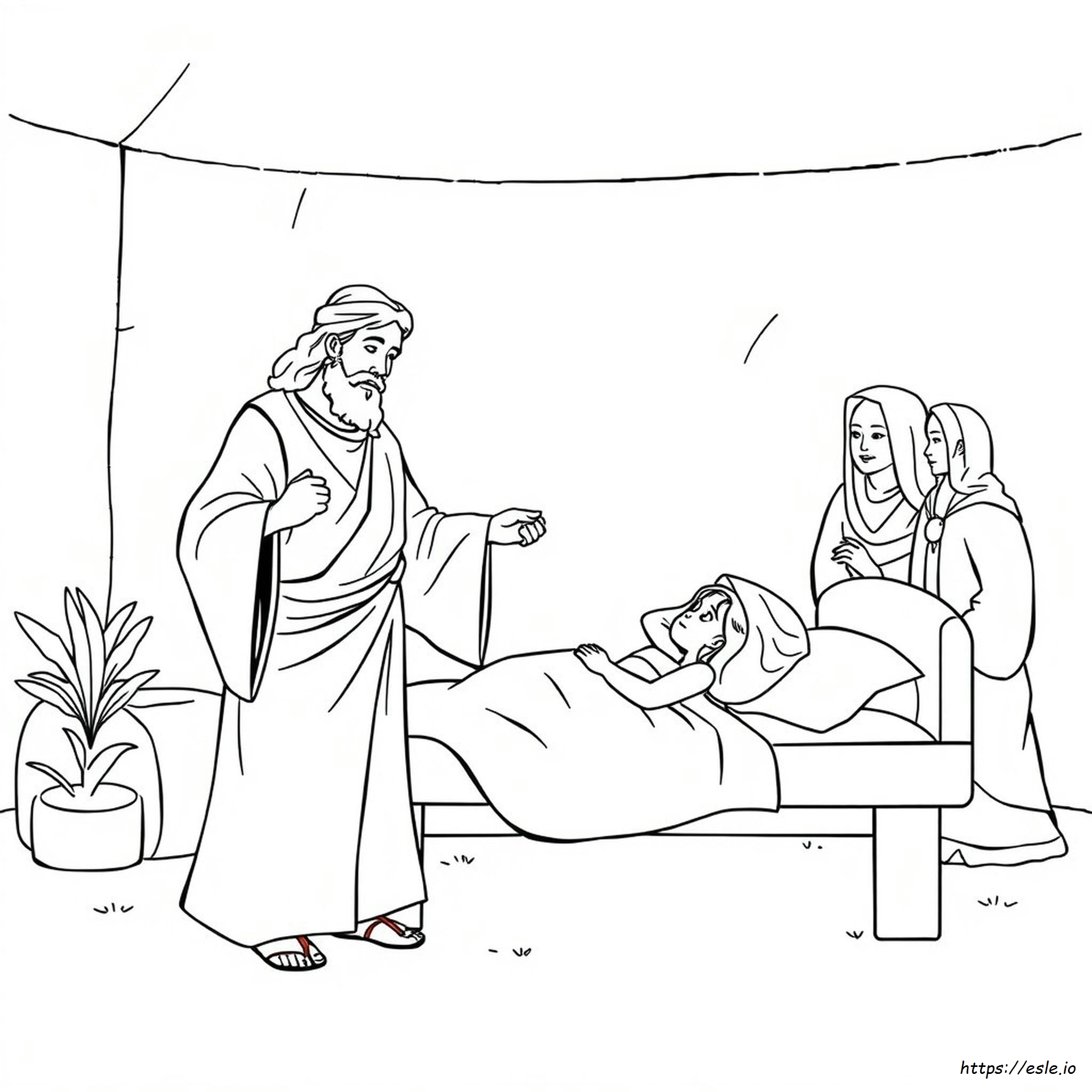 Jesus Raises Jairus Daughter Coloring Page
