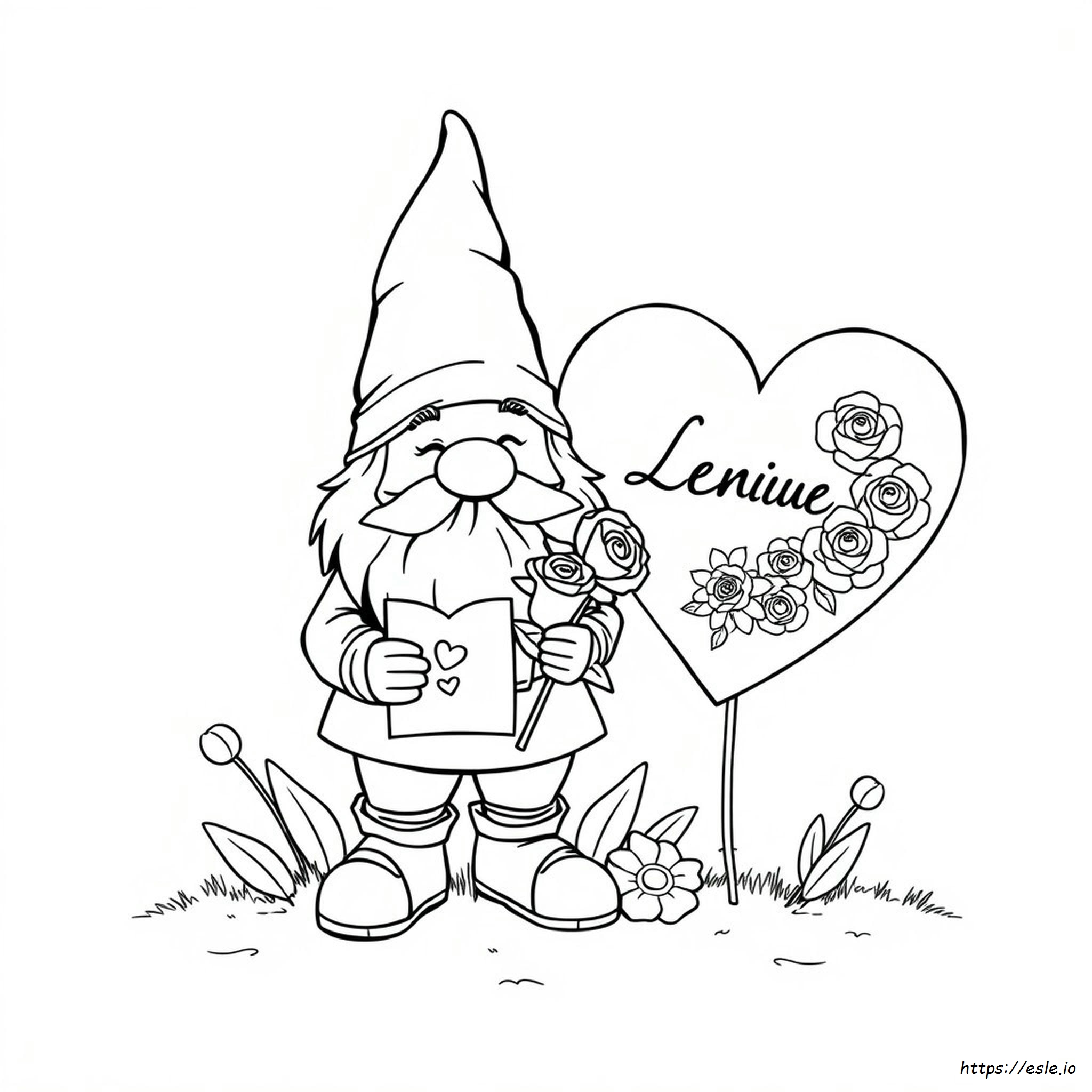 Free Valentine Gnome Coloring Pages
