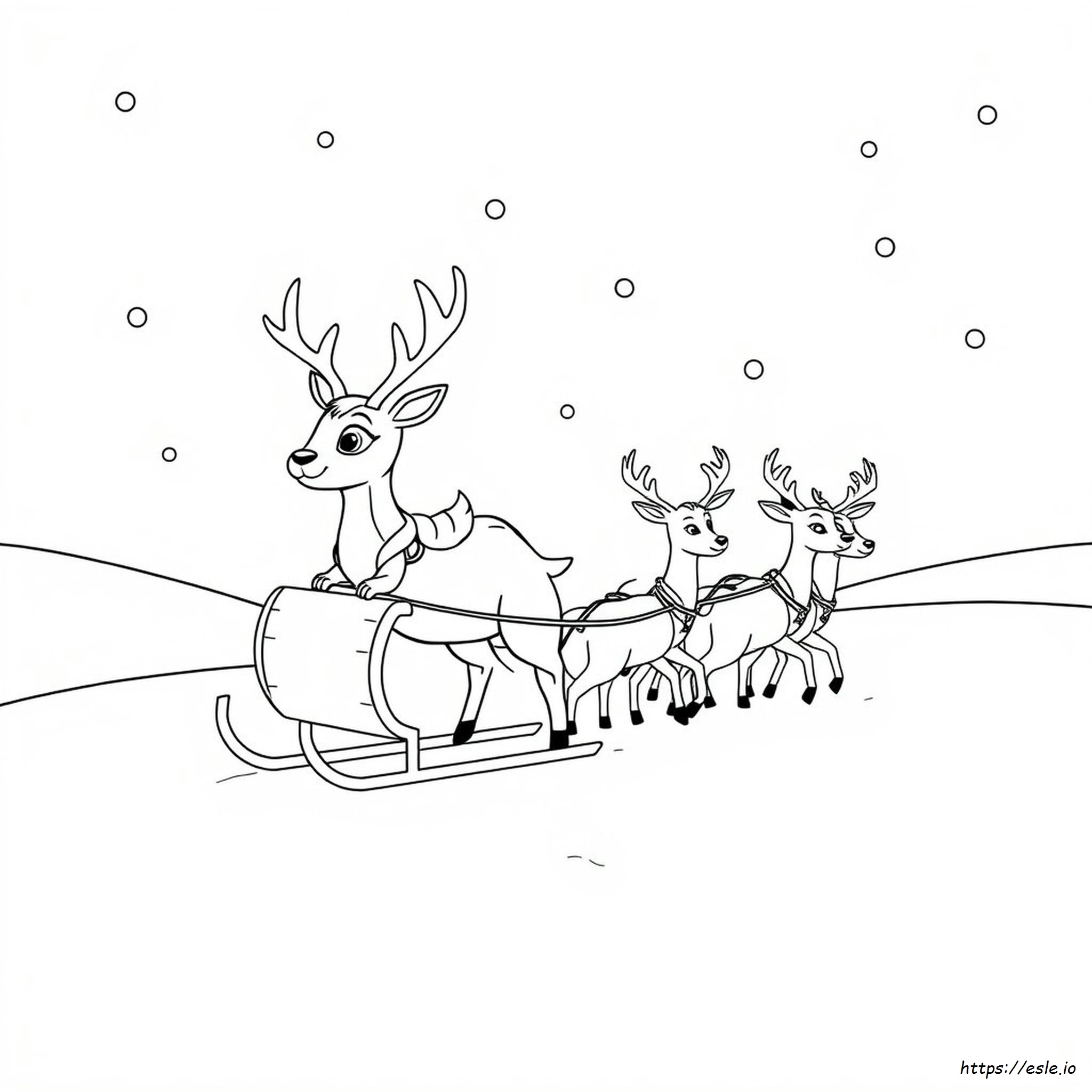 Reigndeer Coloring Page