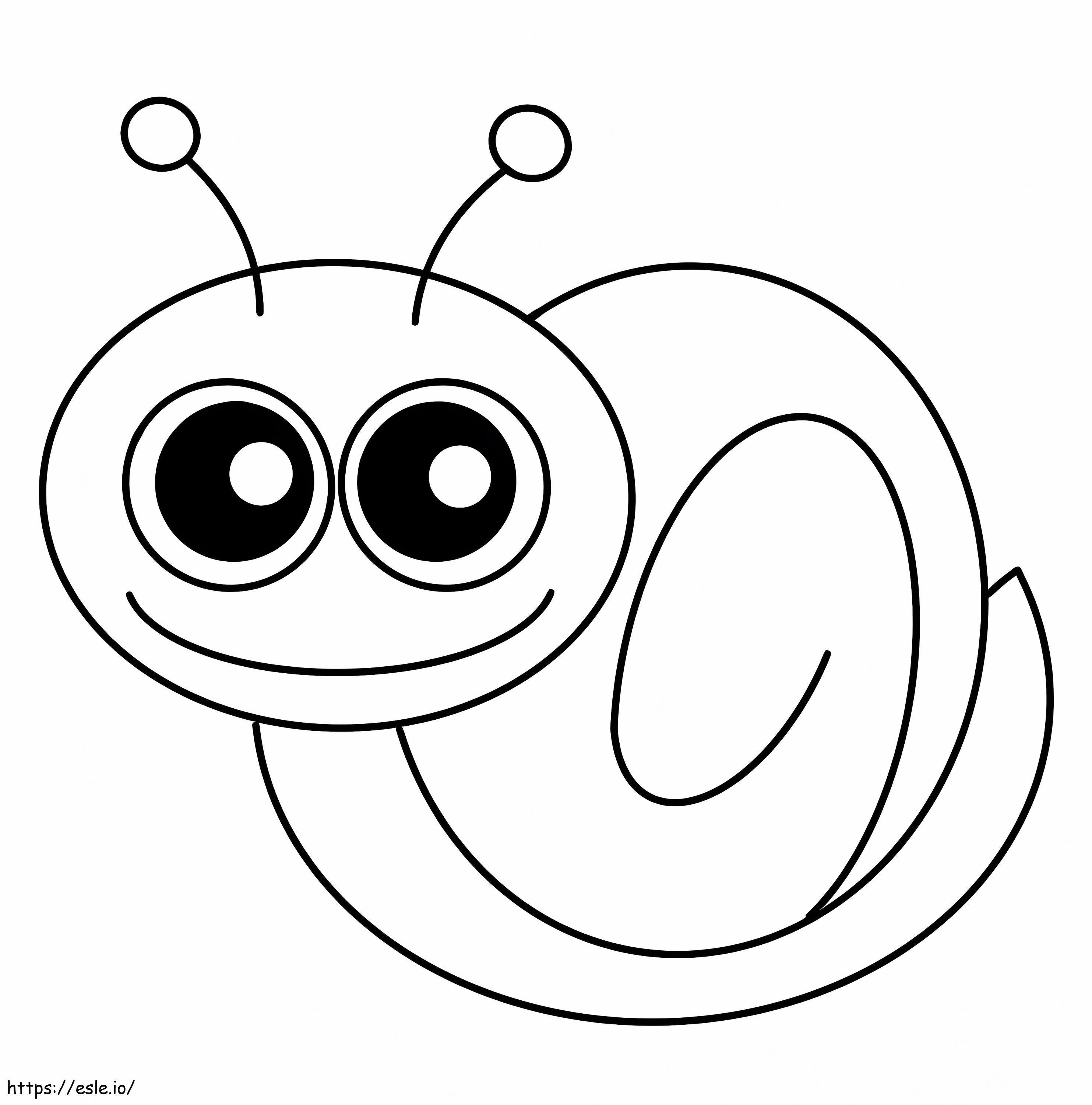 Smiling Cartoon Snail coloring page