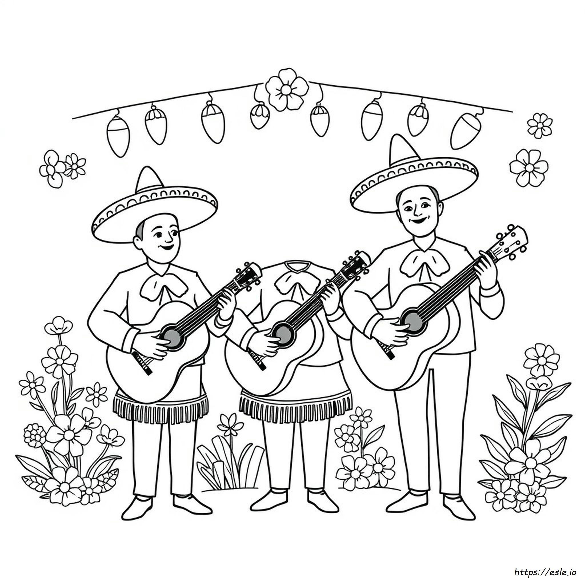 Printable Mariachi Coloring Page