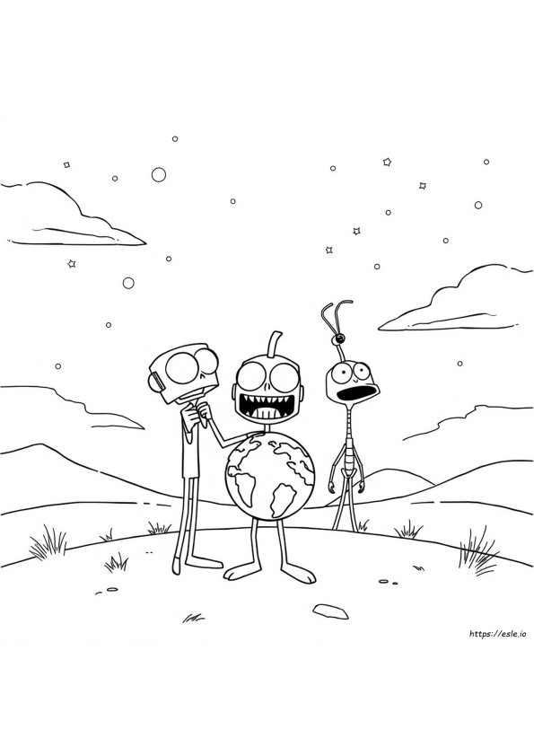 Invader Zim Színező