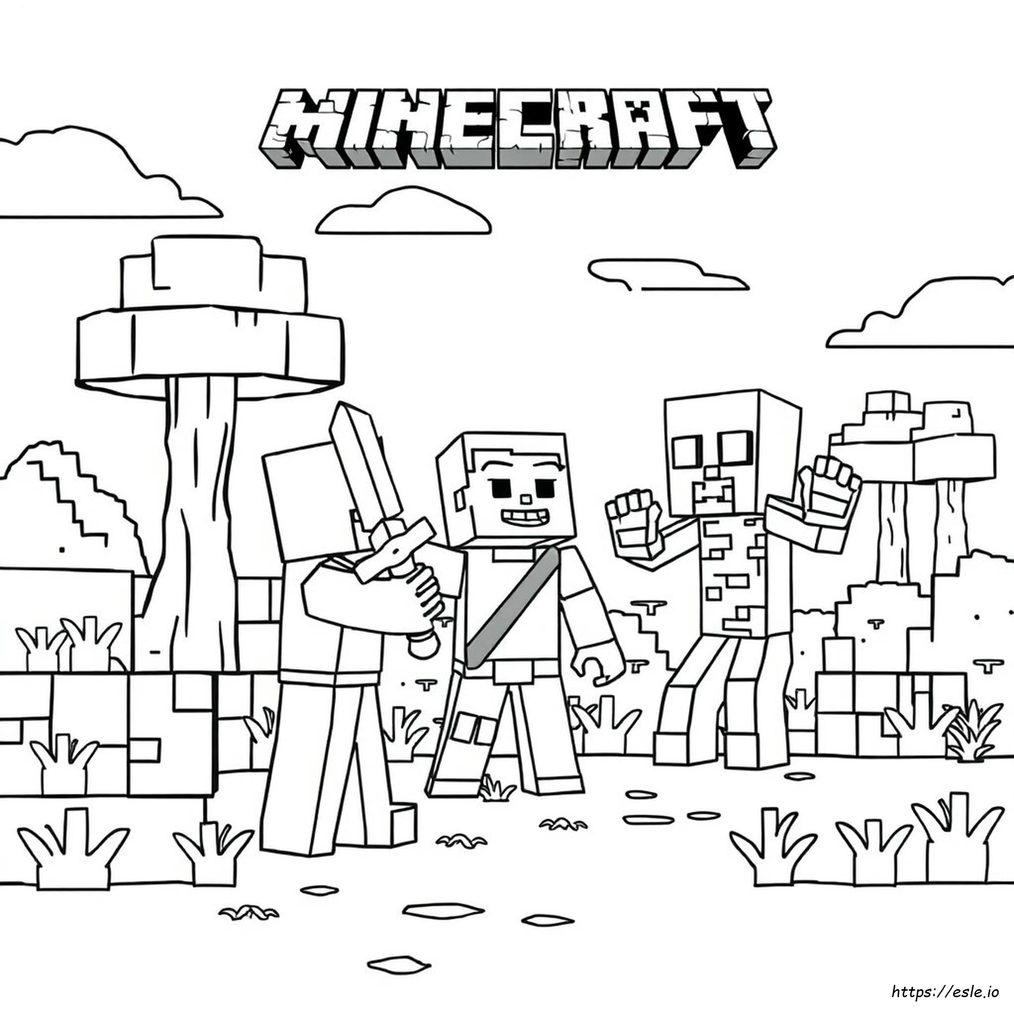 Coloring Pages Steve Kolorowanki Minecraft Zombie