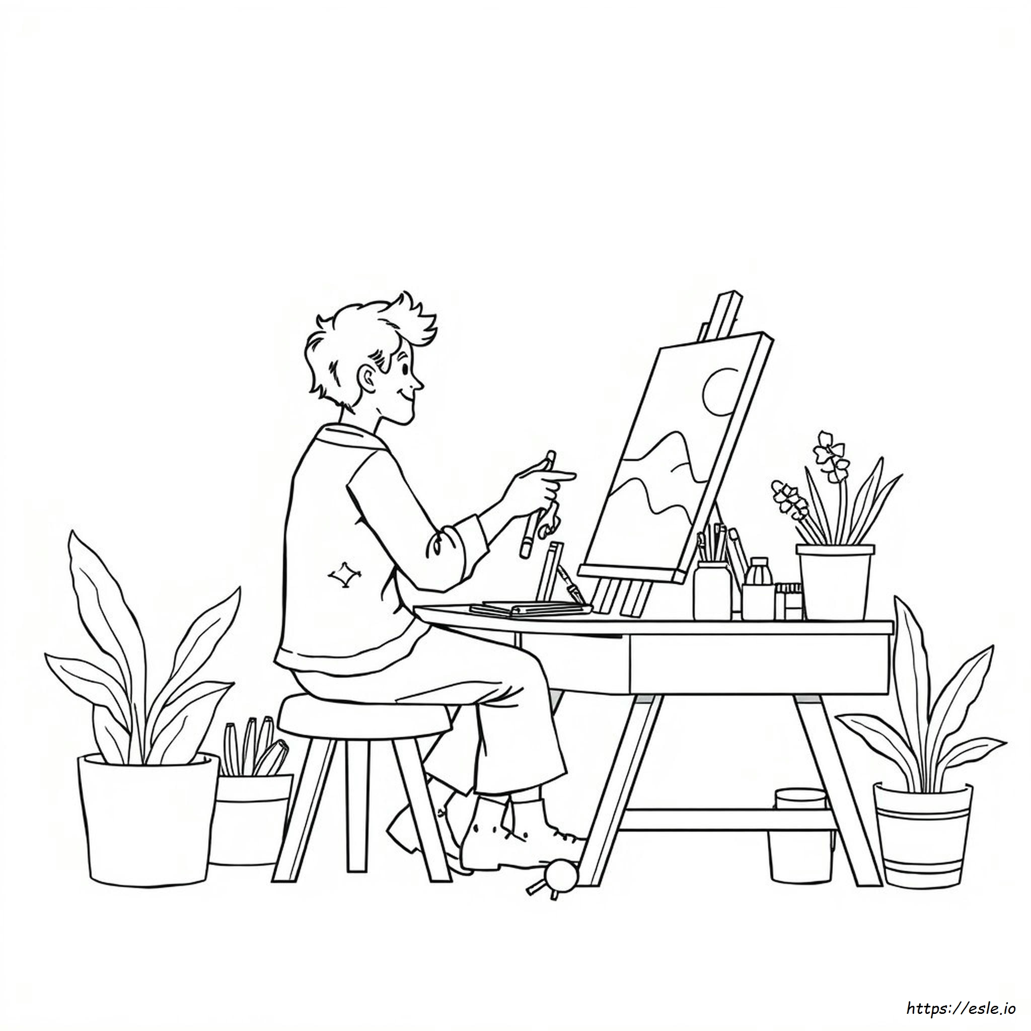 Dibujo De Un Artista Para Colorear