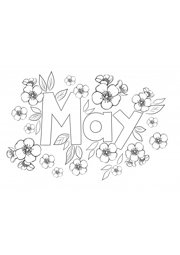May month free coloring sheet is free to download or save for later