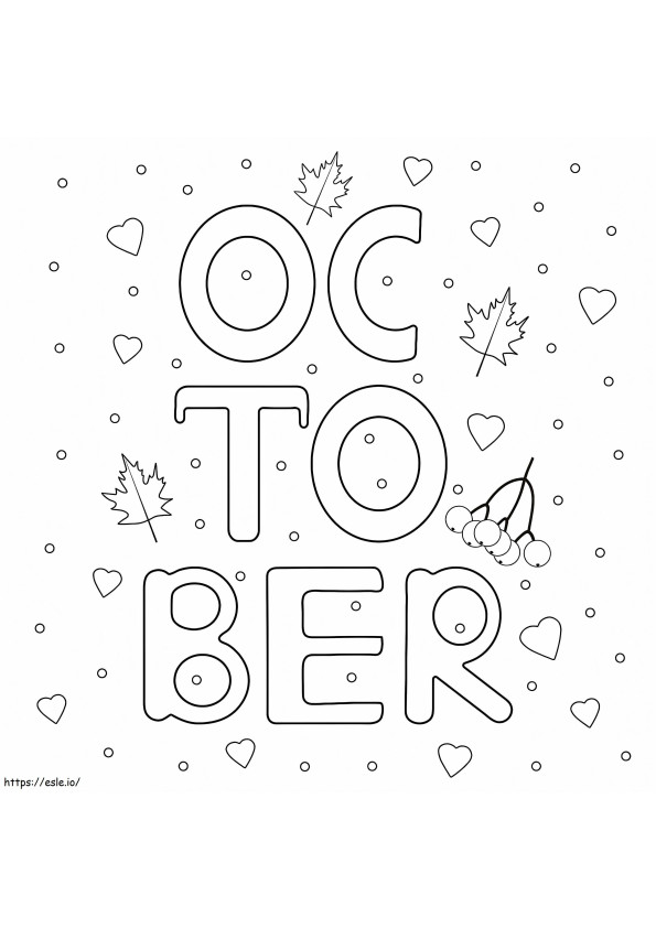 October Autumn coloring page