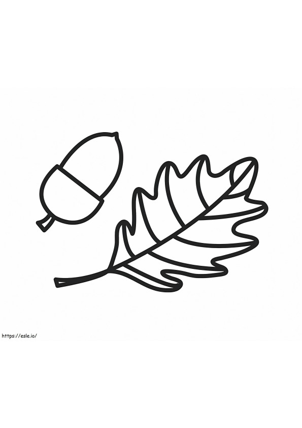 Simple Leaf And Acorn coloring page