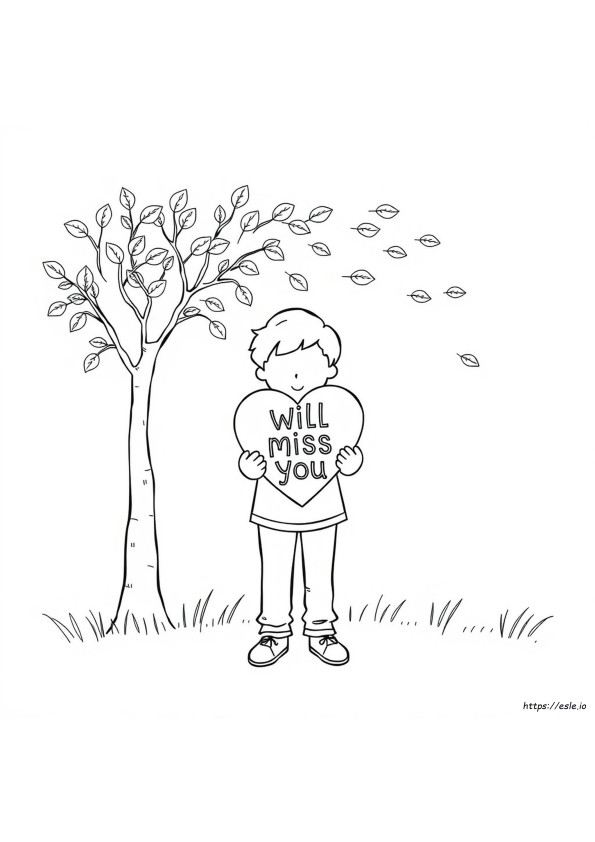 We Will Miss You Coloring Sheet
