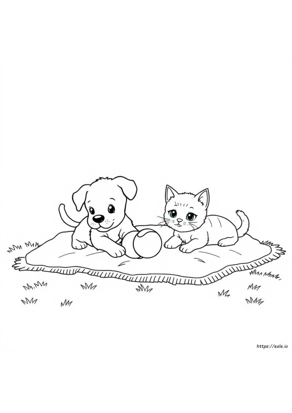Yazdırılabilir Yavru Köpek Ve Kedi Yavrusu Boyama Sayfaları