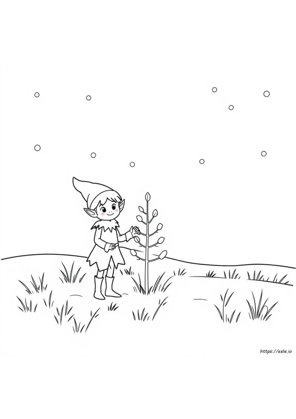 Elfo Simples Para Colorir