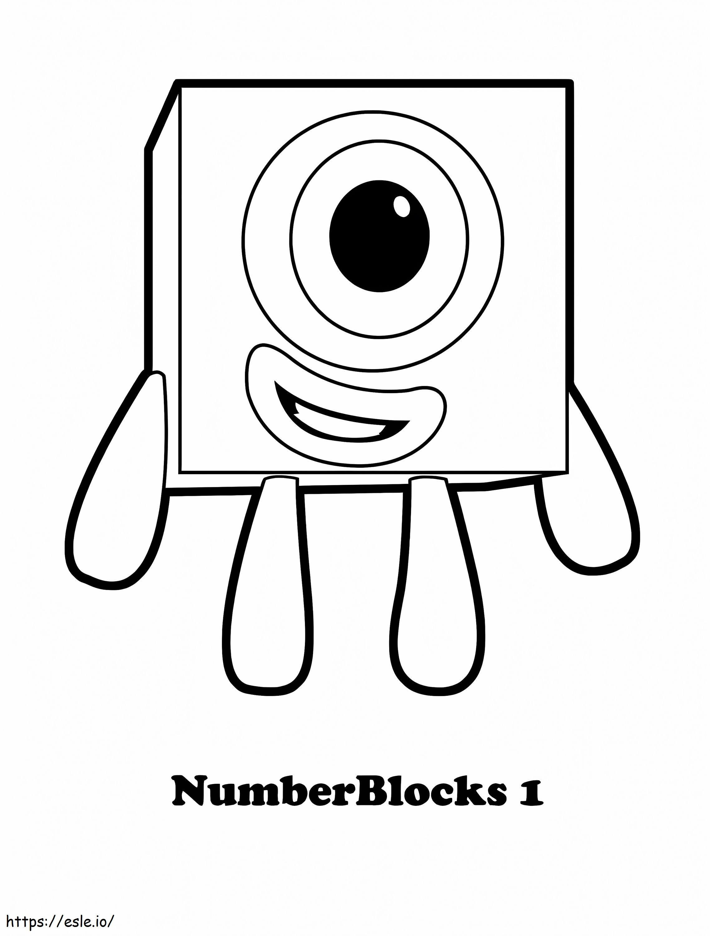 Number Blocks 1 coloring page