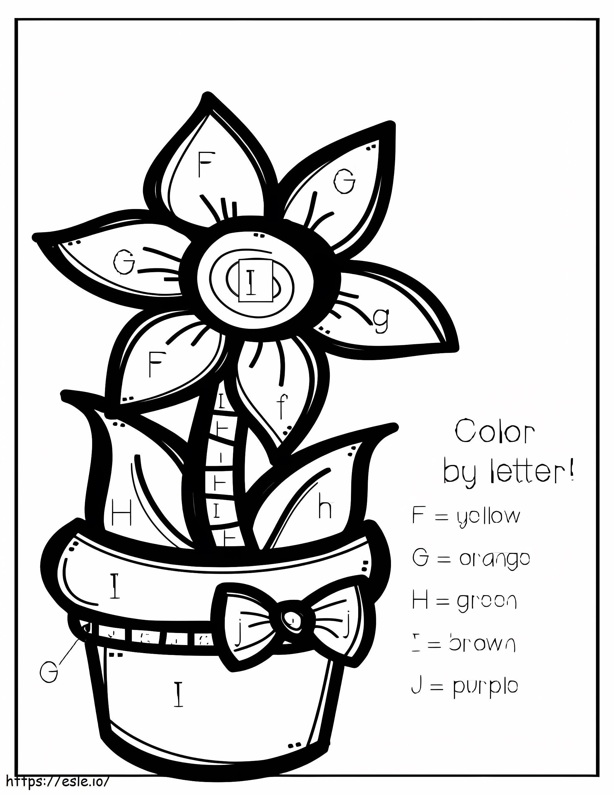 Color de flor por letras para colorear
