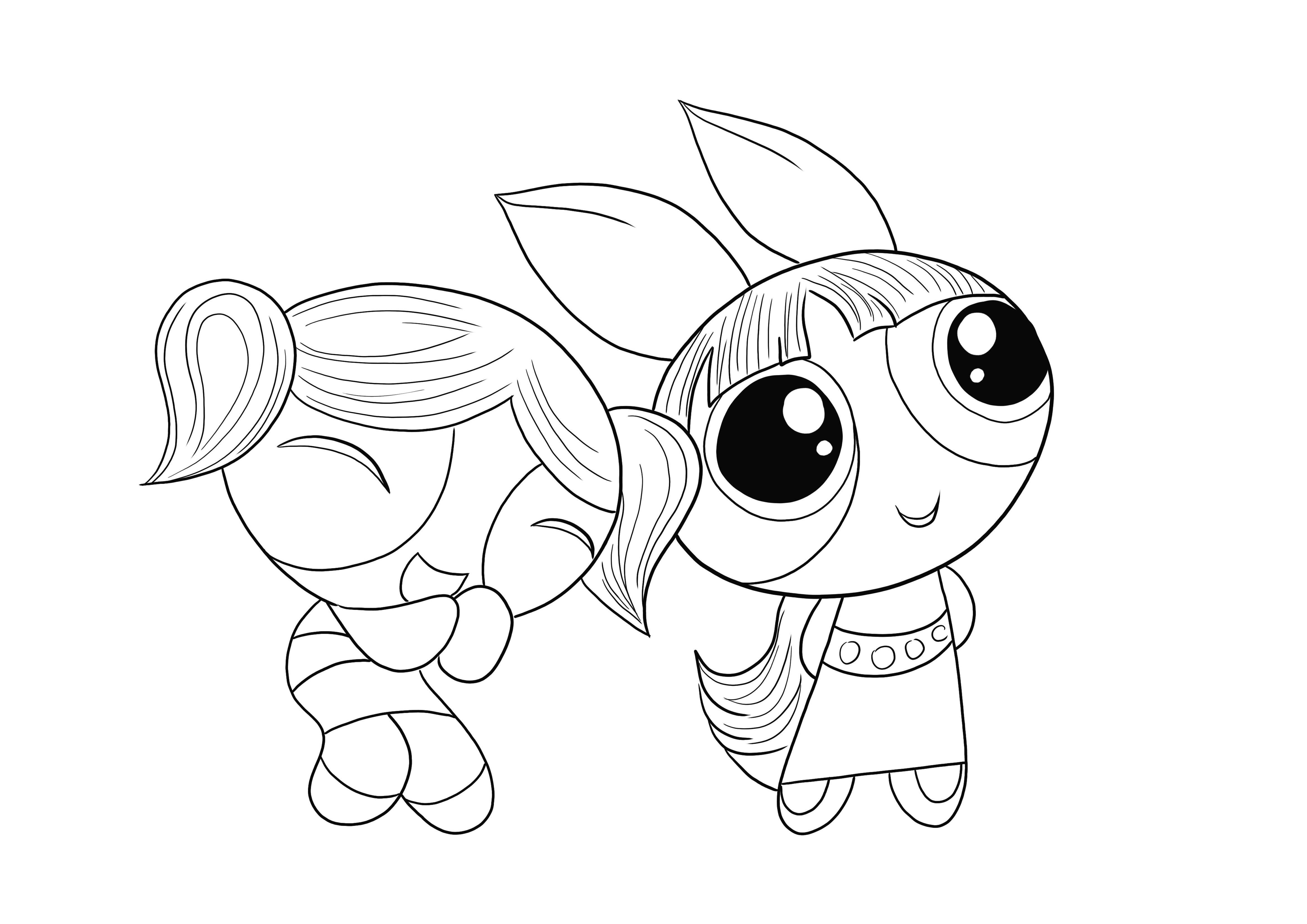 Powerpuff Girls giggling and laughing to print and color for free image