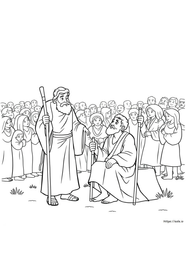 Peter And John Heal A Lame Man Coloring Page