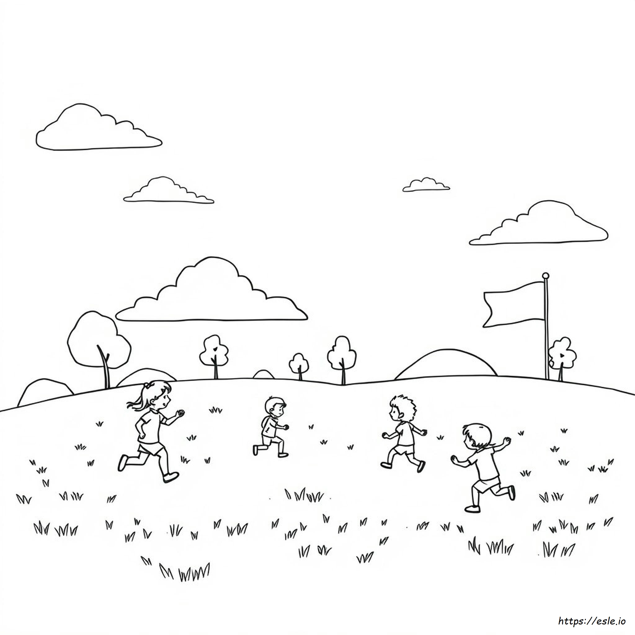 Field Day Coloring Page For Kids