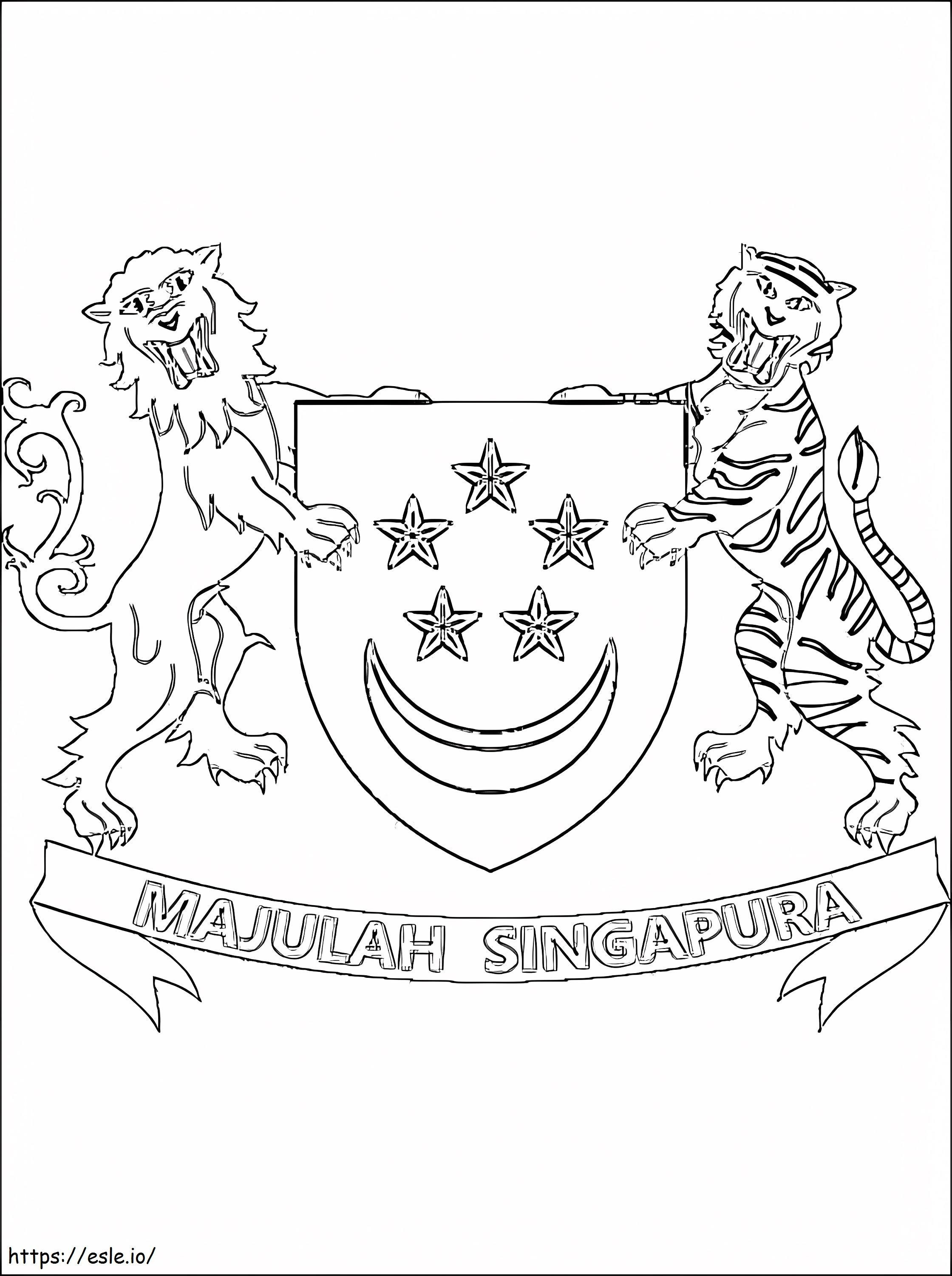 Singapore Coat Of Arms coloring page
