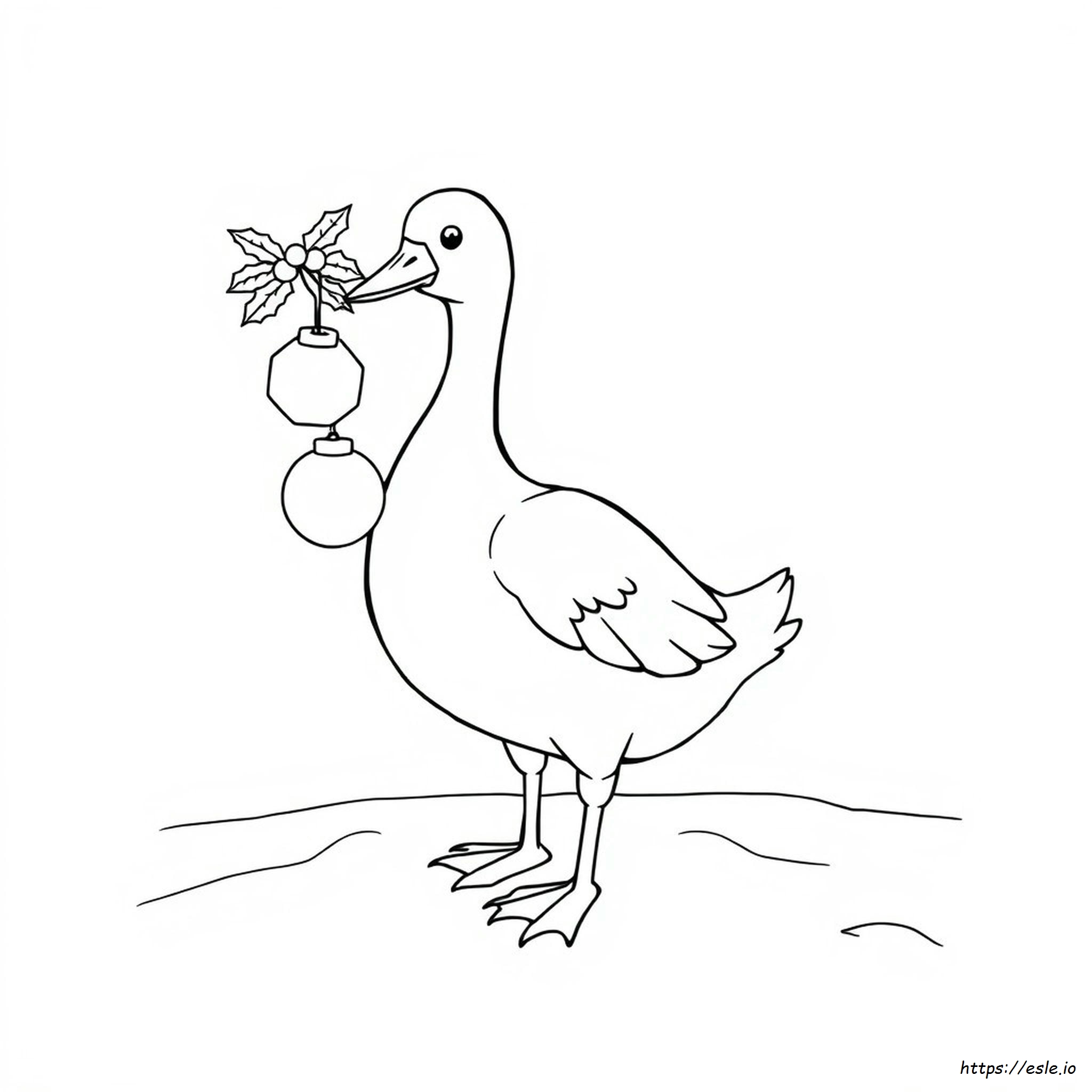 Christmas Goose Coloring Page