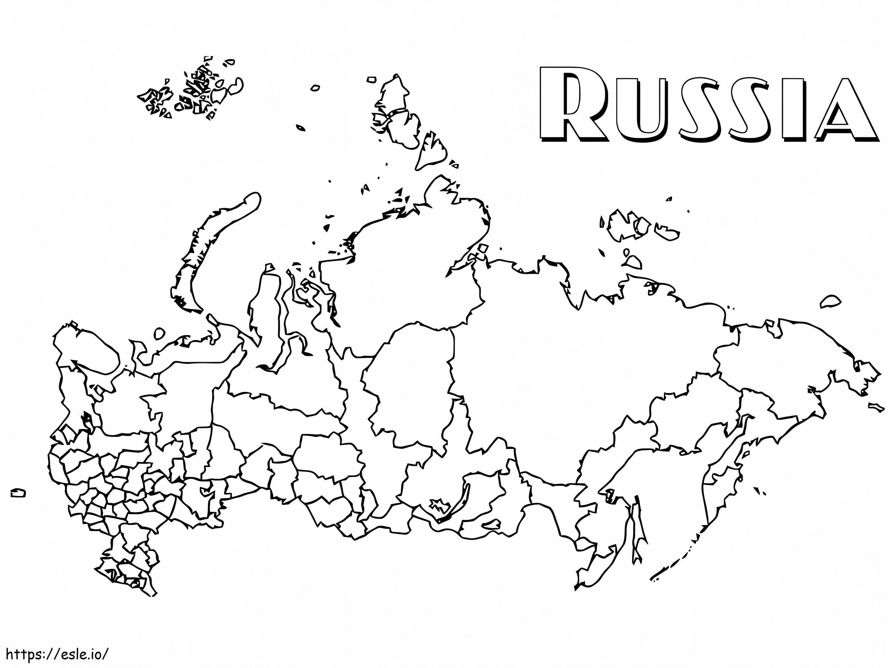 Coloriage Carte de la Russie à imprimer dessin
