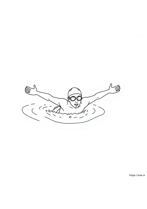 水泳 ぬりえ