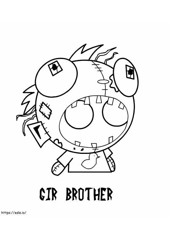 Gir Brother From Invader Zim coloring page