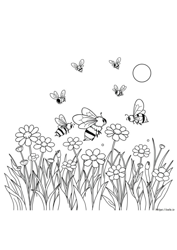 Dibujo Para Colorear De Abejas