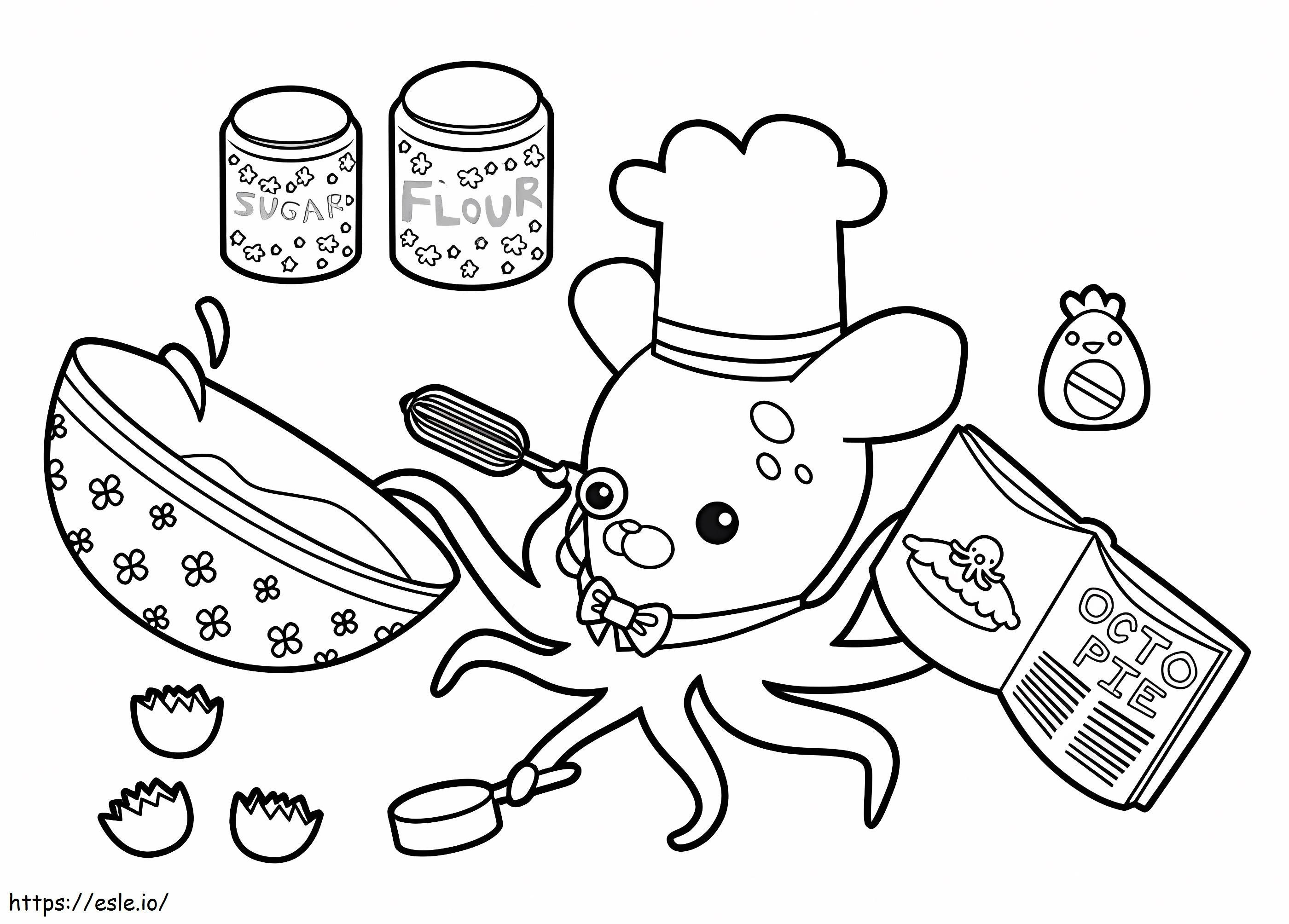 Cooking With Professor Inkling coloring page