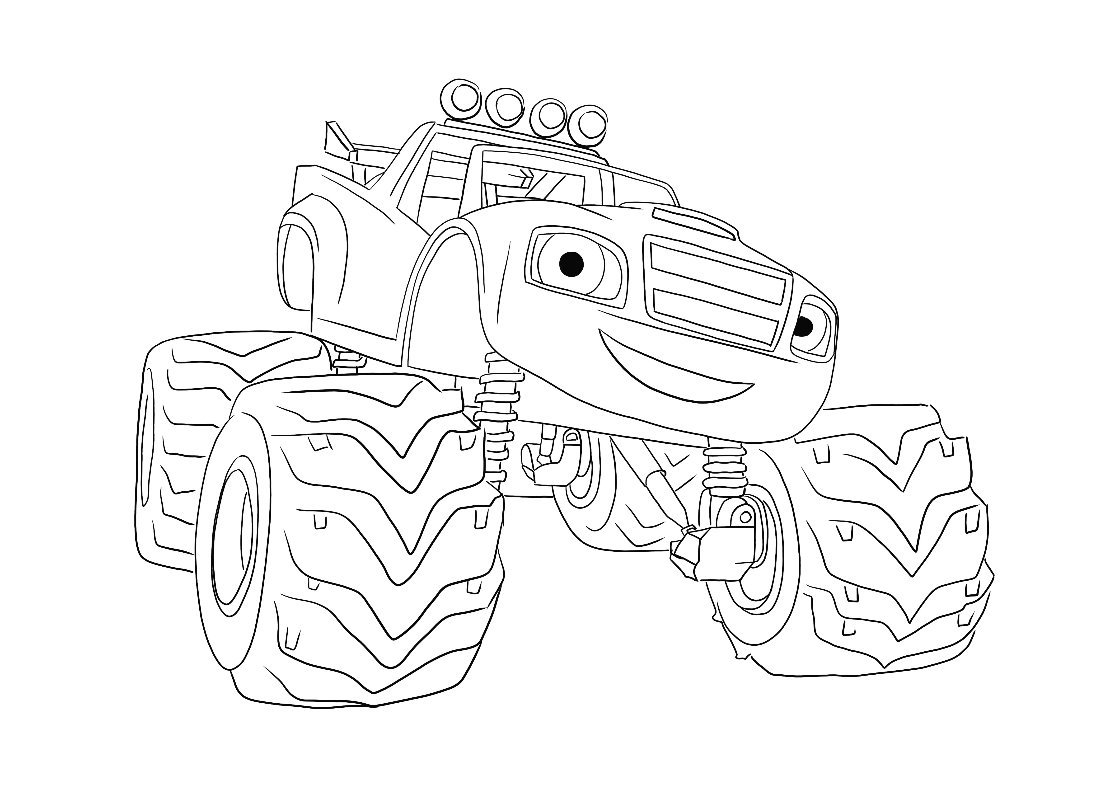 Blaze Monster Truck free printable to print and color