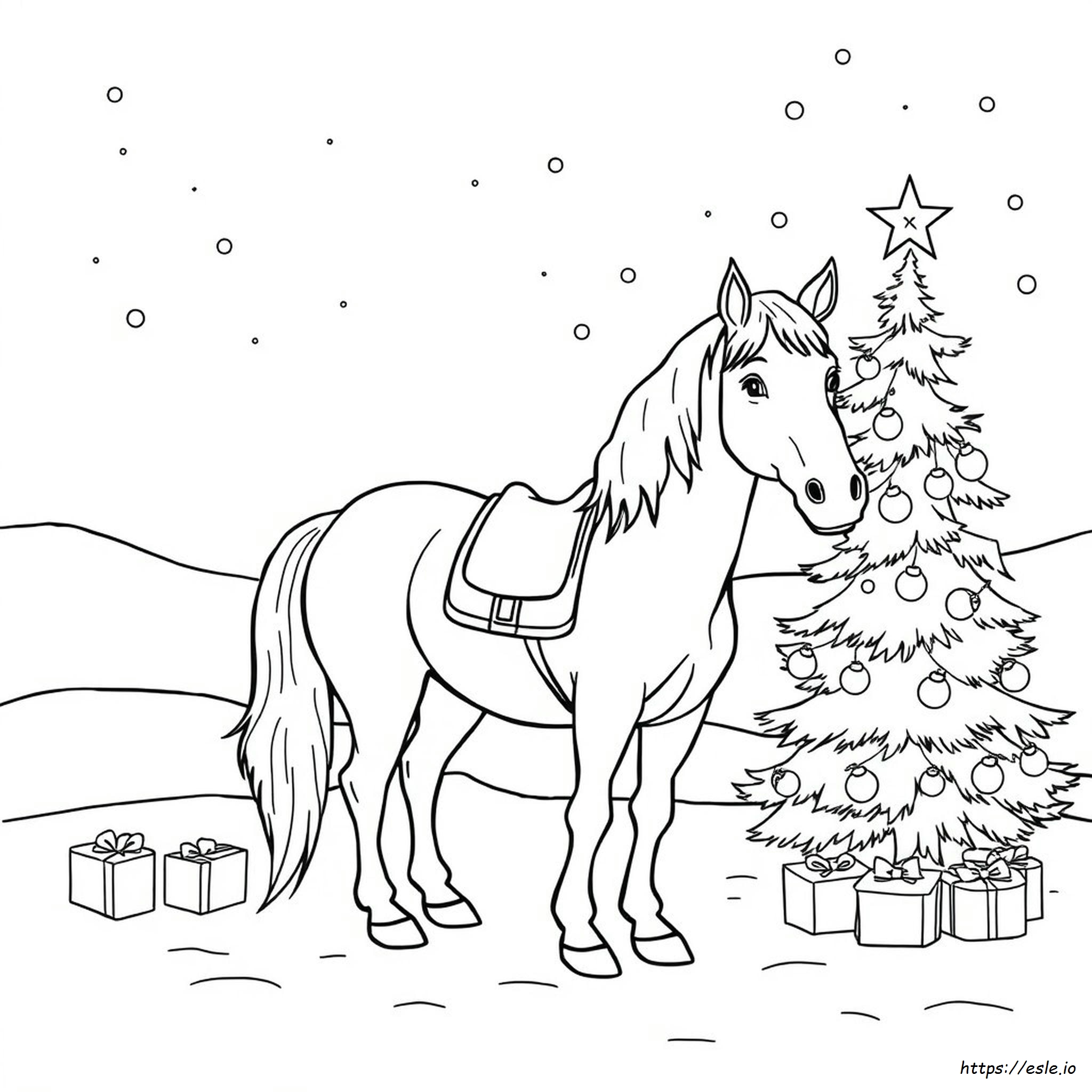 Christmas Horse Coloring
