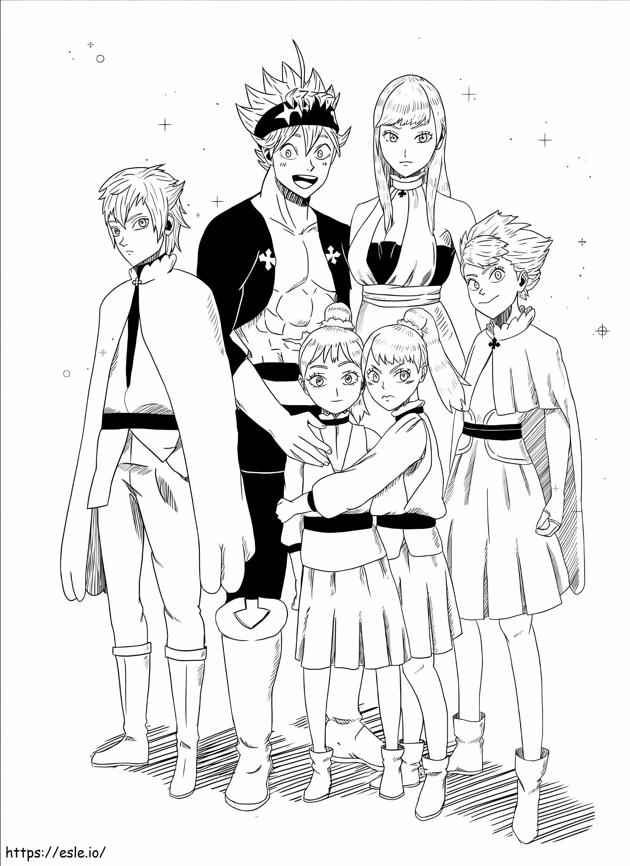 Asta And Noelle Family Black Clover coloring page