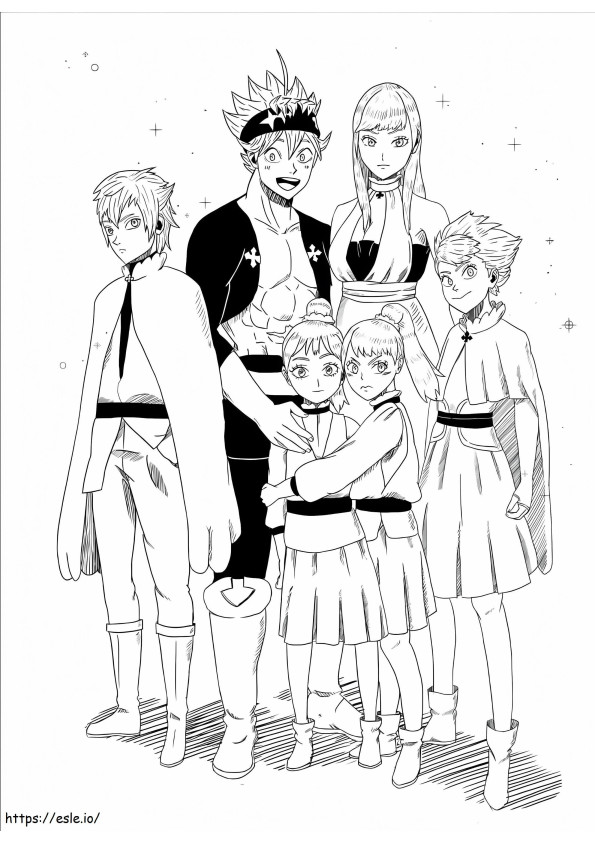 Asta And Noelle Family Black Clover coloring page