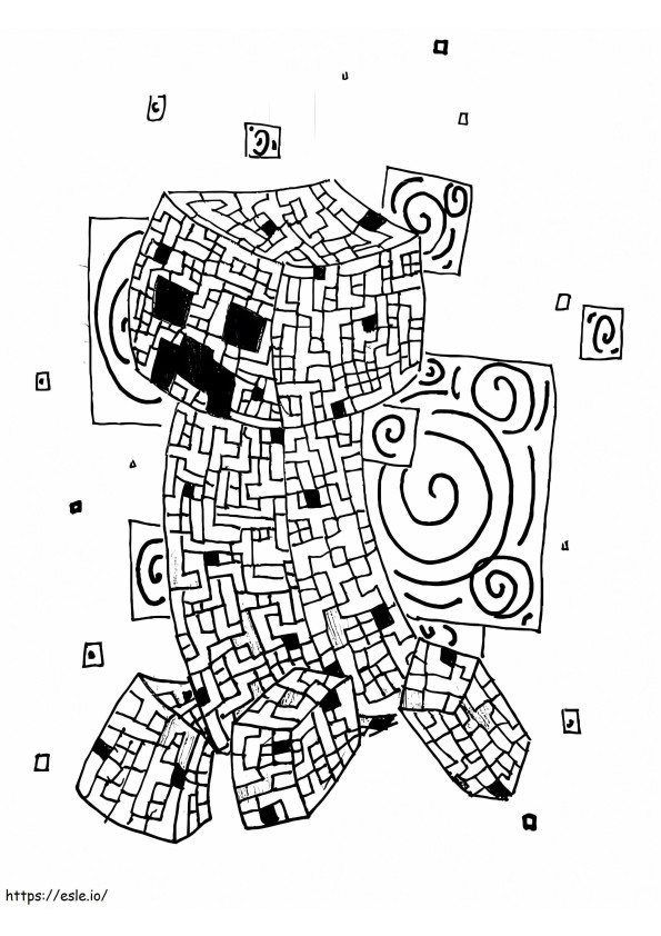 Funny Minecraft Creeper coloring page