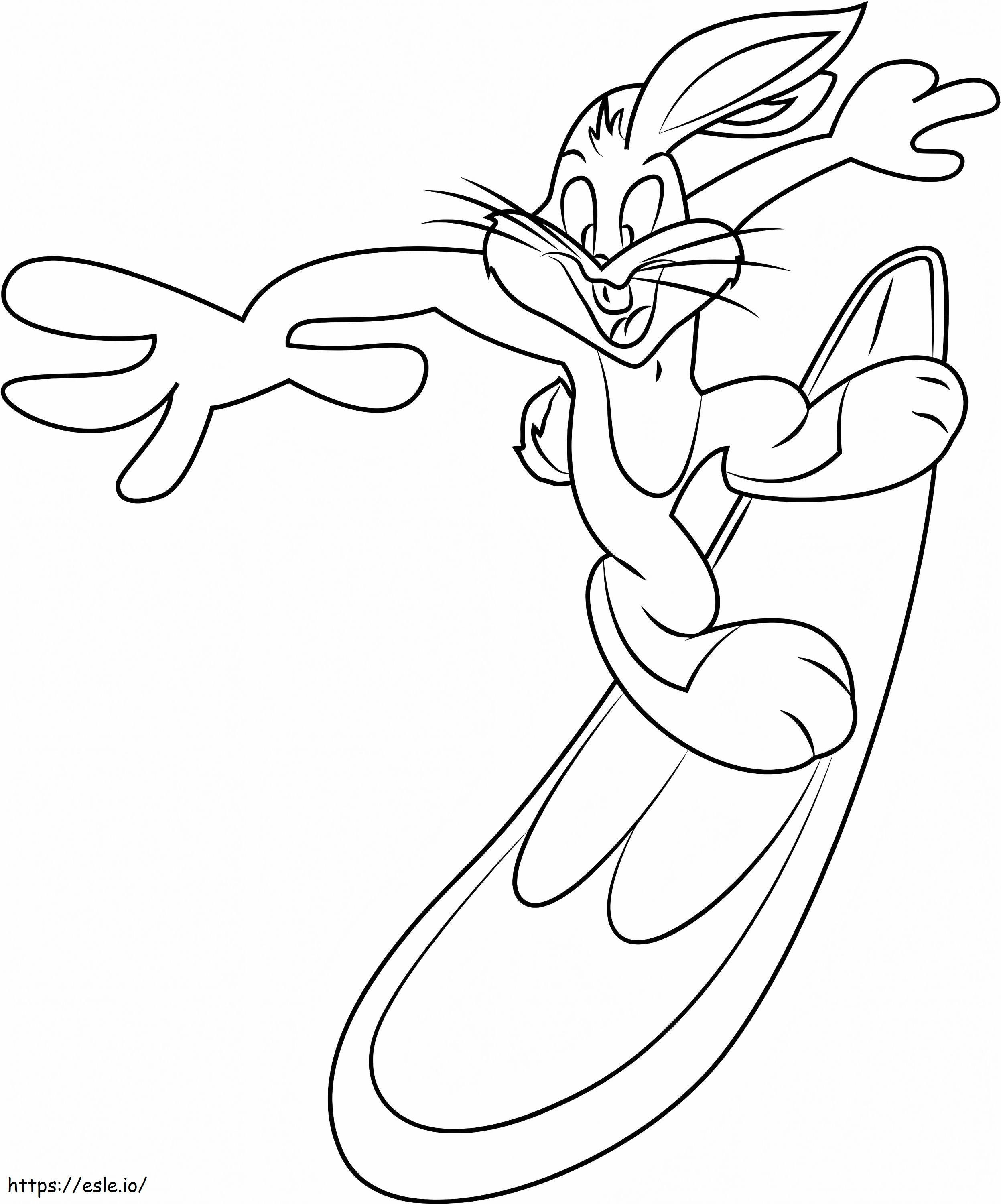 Bugs Bunny Windsurfing coloring page