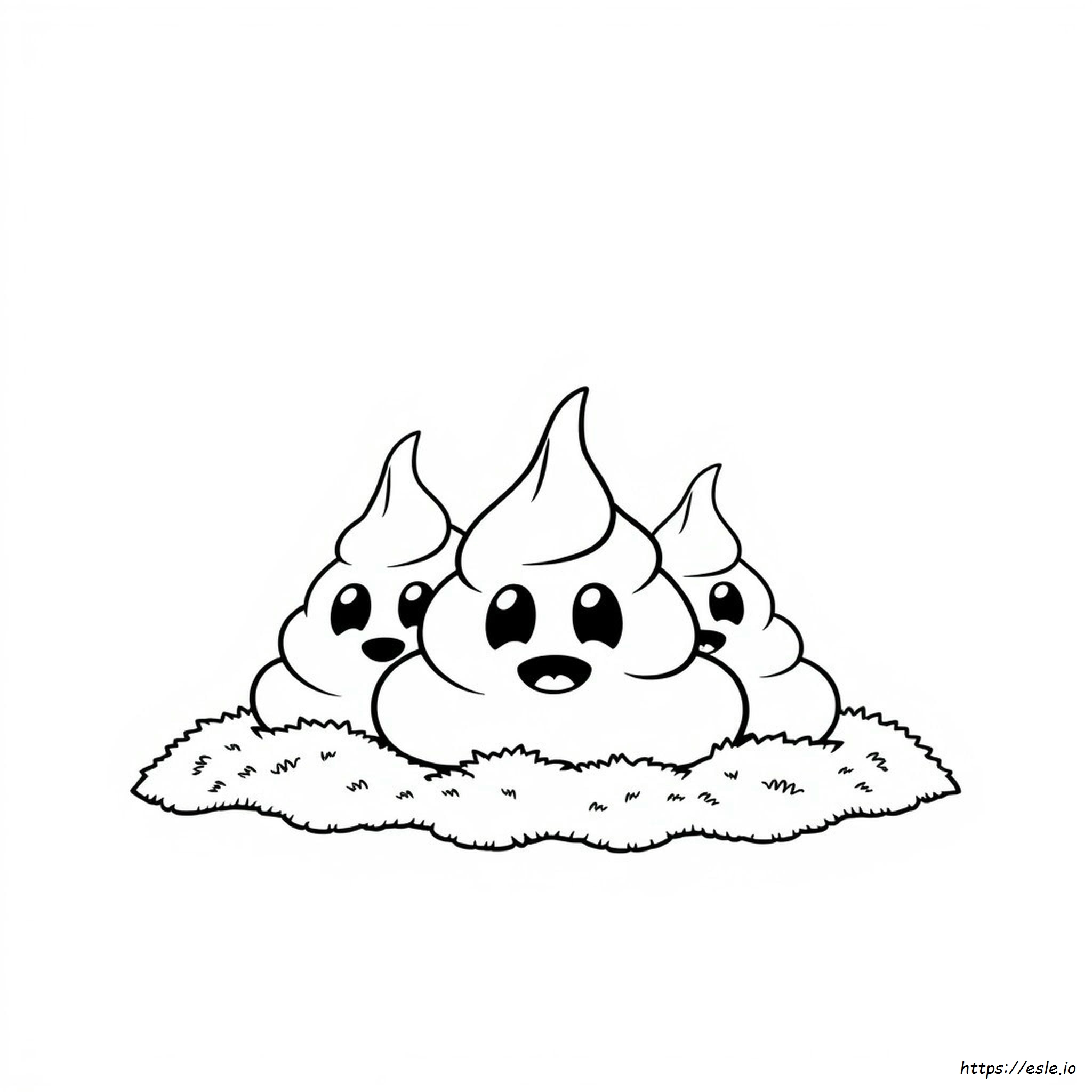 Poop Emoji Coloring Page